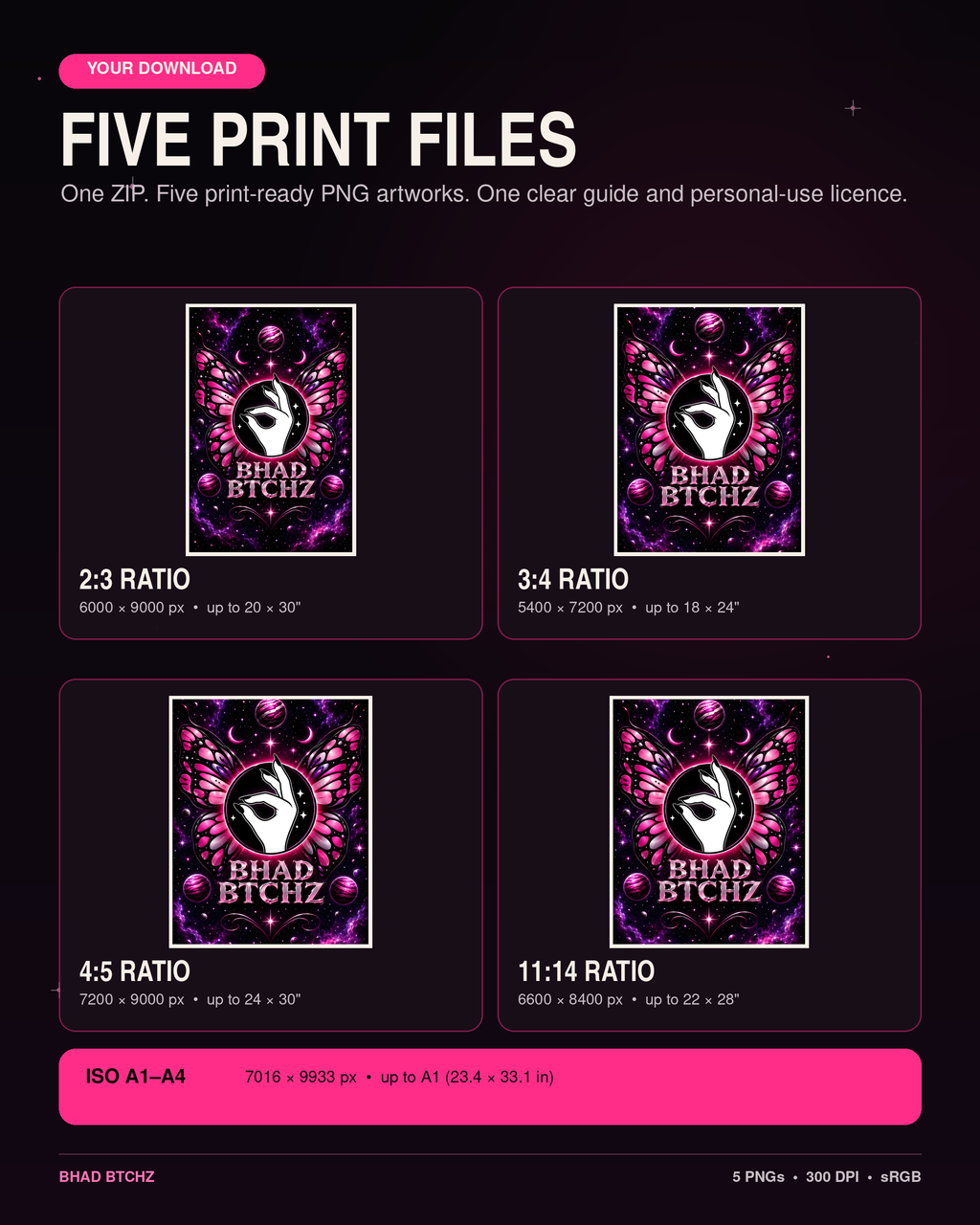 BHAD BTCHZ ENERGY — Printable Wall Art | Digital Drop 001