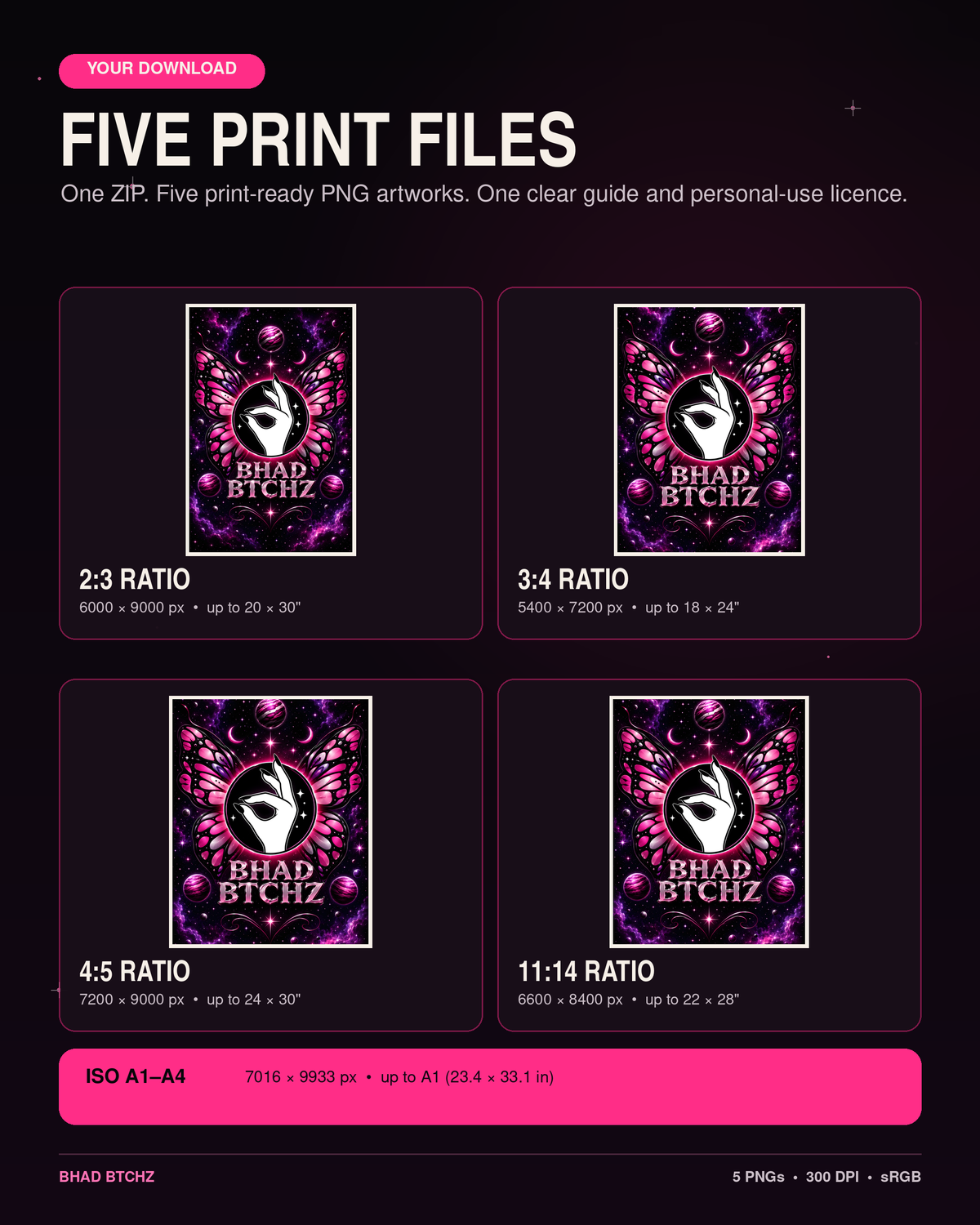 BHAD BTCHZ ENERGY — Printable Wall Art | Digital Drop 001